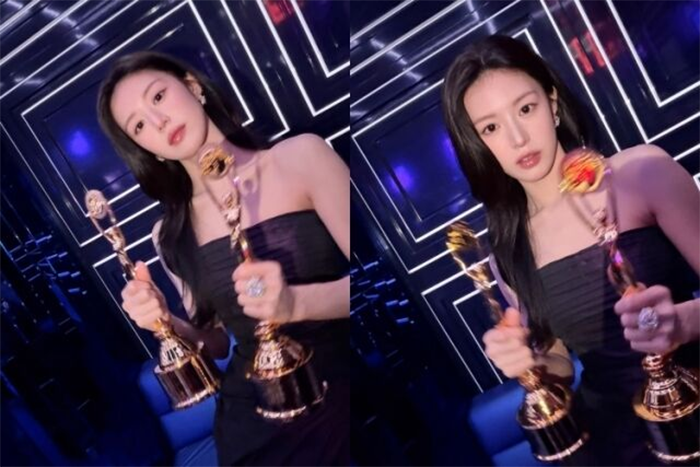 Go Yoon Jung đăng tải nhiều hình ảnh ghi lại khoảnh khắc phía sau lễ trao giải Rồng Xanh lần thứ 5.