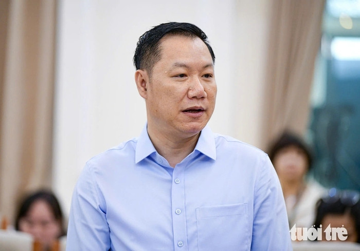 GS.TS Nguyễn Tiến Thảo - Vụ trưởng Vụ Giáo dục Đại học thông tin tại họp báo - Ảnh: NAM TRẦN&nbsp;