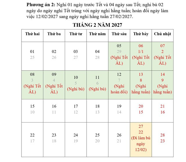 Đề xuất phương án nghỉ Tết Nguyên đán Đinh Mùi, nghỉ lễ Quốc khánh 2027 Ảnh 3