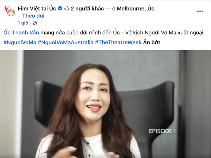 Ốc Thanh Vân chia sẻ. Ảnh: Chụp màn hình FBNV