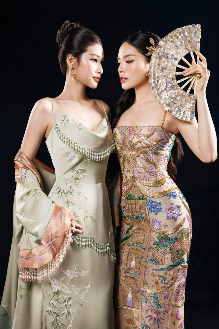 Kỳ Duyên và Thiên Ân được khán giả biết đến là cặp đôi nổi tiếng trong giới sắc đẹp. Ảnh: FBNV