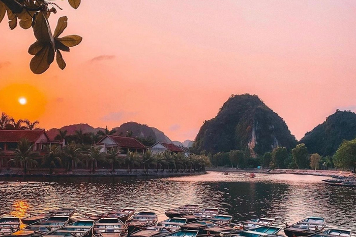 Cảnh hoàng hôn đẹp như tranh vẽ ở Ninh Bình. Ảnh: Sưu tầm Internet