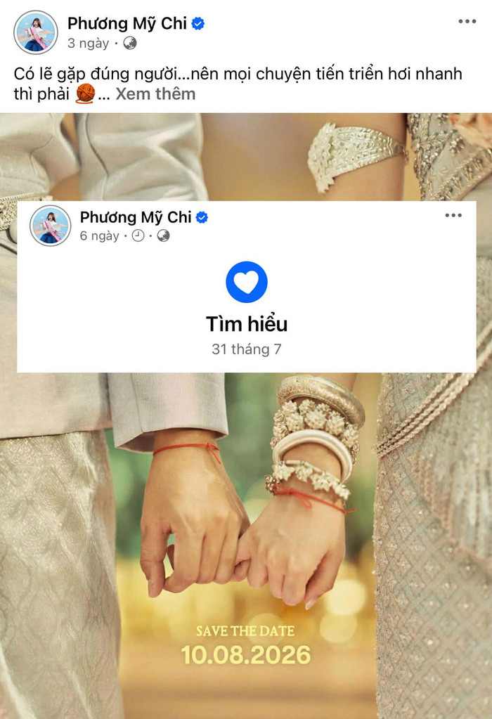 Phương Mỹ Chi liên tục chia sẻ những hình ảnh ẩn ý trước khi công khai diện mạo bạn diễn. Ảnh: FBNV