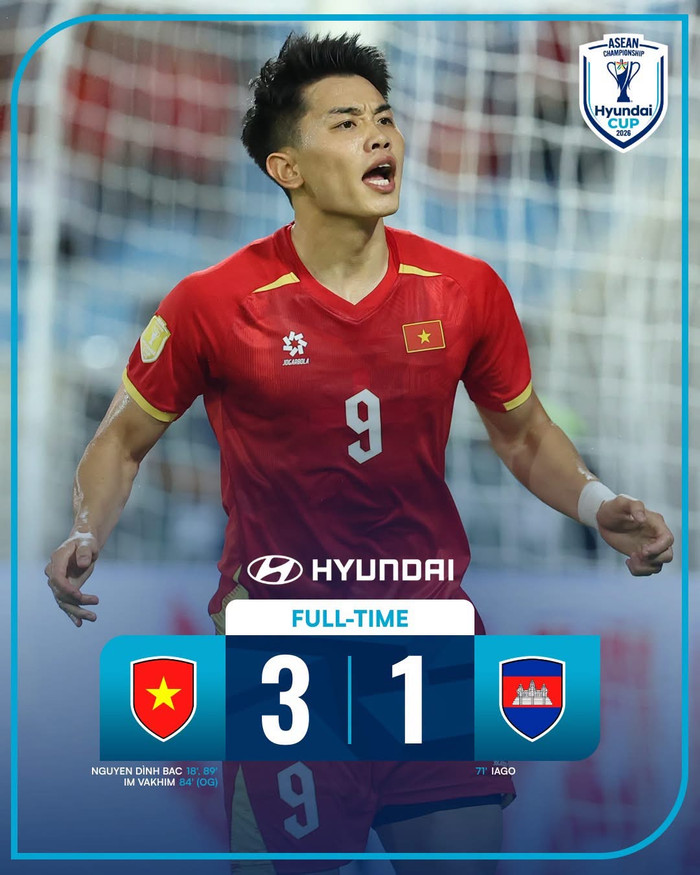Đình Bắc ghi 2 bàn giúp Việt Nam thắng 3-1. Ảnh: ASEAN United FC