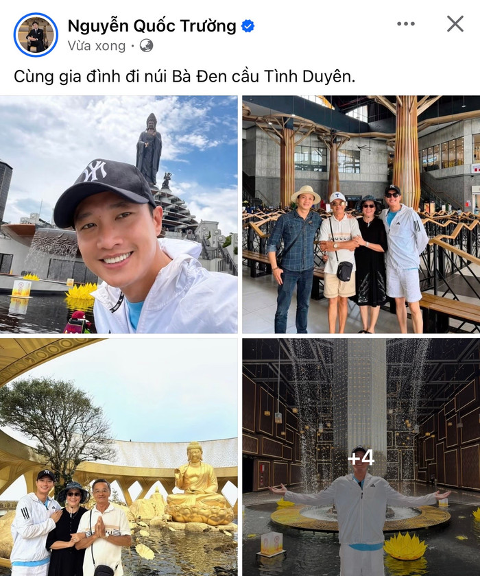 Quốc Trường đăng tải loạt ảnh bên gia đình. Ảnh: Chụp màn hình FBNV