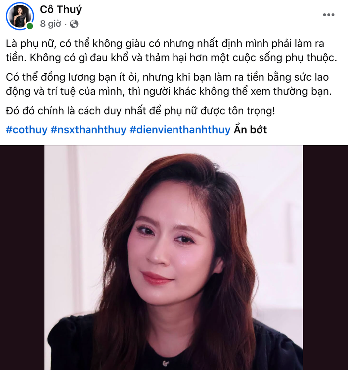 Thanh Thúy chia sẻ quan điểm.