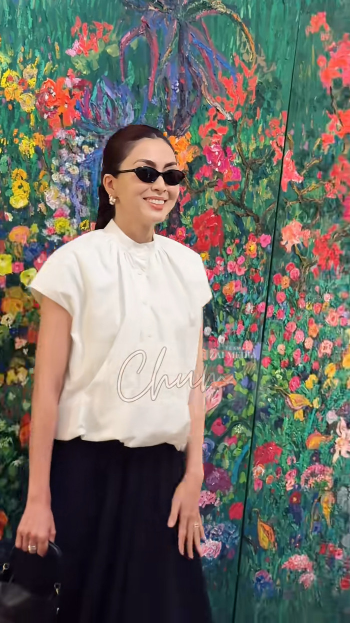 Tăng Thanh Hà hiếm hoi tham dự một sự kiện Vbiz. Ảnh chụp màn hình TikTok Chum Chum.