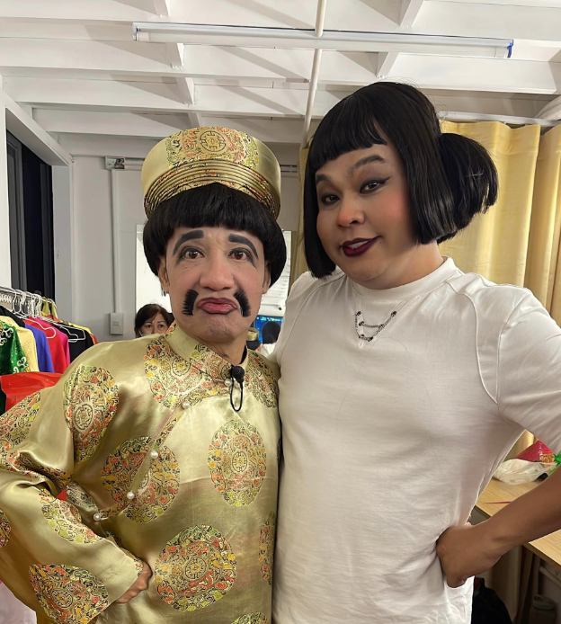 Thầy trò Minh Nhí và diễn viên Bảo Bảo.