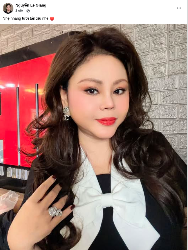 Lê Giang chia sẻ hình ảnh trẻ trung trên trang cá nhân. Ảnh: FBNV