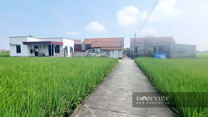 Con đường bê tông thẳng tắp dẫn vào&nbsp;cụm nhà dân tại thôn Bơn Ngạn. Ảnh: VT