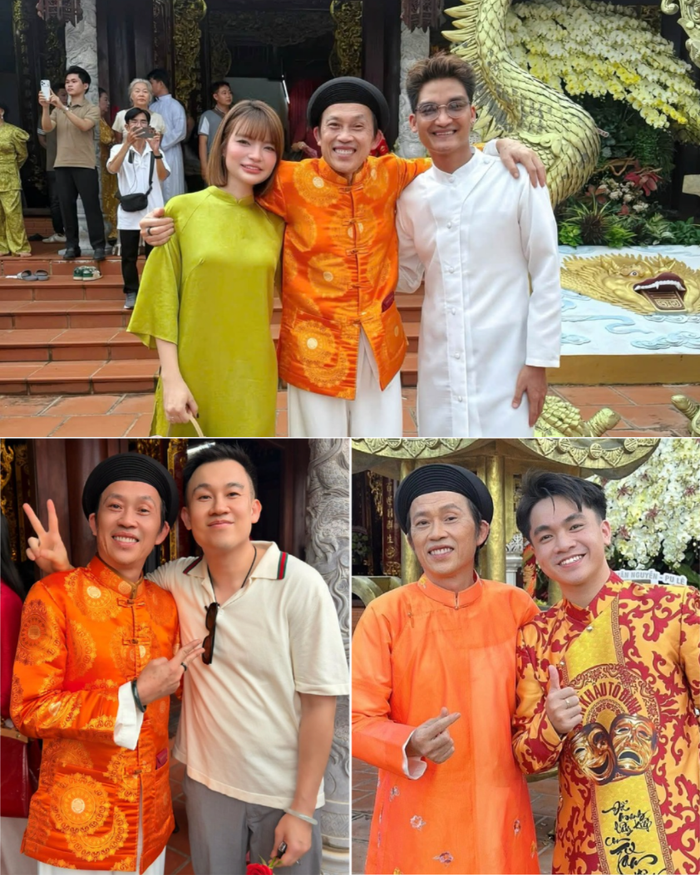NSƯT Hoài Linh chụp ảnh cùng đồng nghiệp.&nbsp;