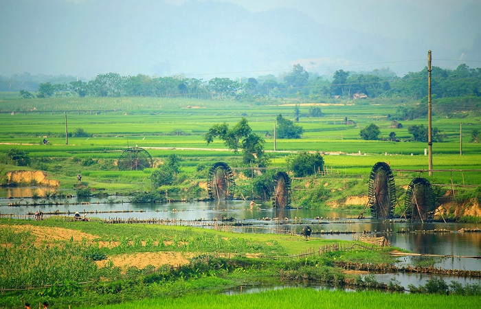 Khung cảnh đẹp như tranh ở bản Hoa Tiến. Ảnh: Page Du lịch cộng đồng bản Hoa Tiến Qùy Châu