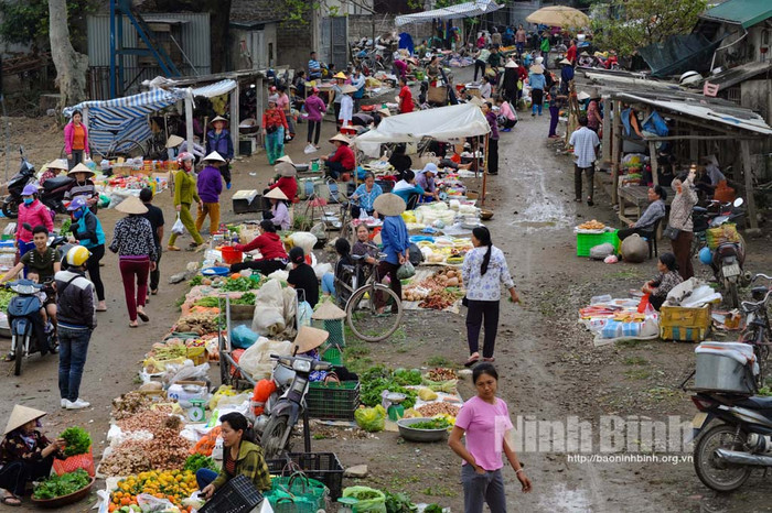 Khung cảnh chợ quê ở Ninh Bình. Ảnh: báo Ninh Bình