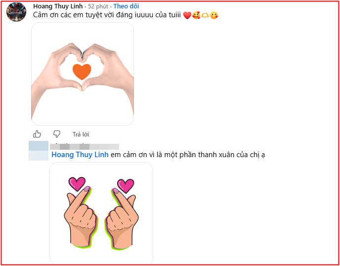Hoàng Thùy Linh trực tiếp gửi lời chúc mừng đến FC.&nbsp;