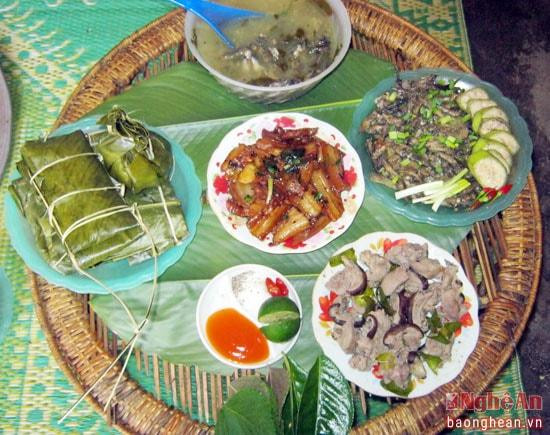 Các món ăn của người dân địa phương. Ảnh: báo Nghệ An