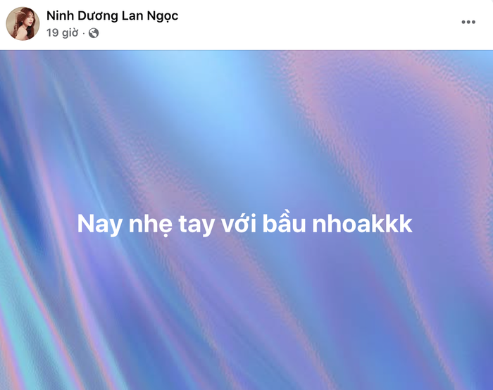 Ninh Dương Lan Ngọc đăng dòng trạng thái gây chú ý.