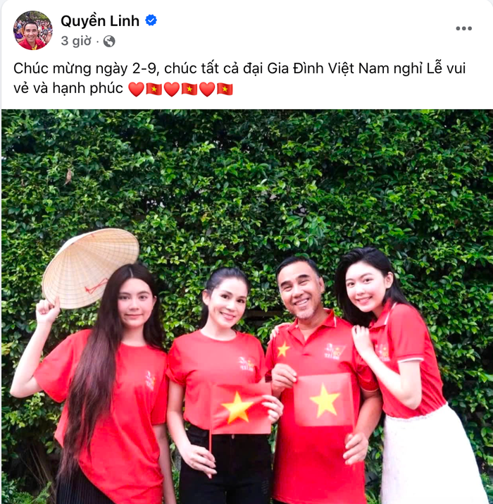 Quyền Linh chia sẻ hình ảnh cả gia đình.
