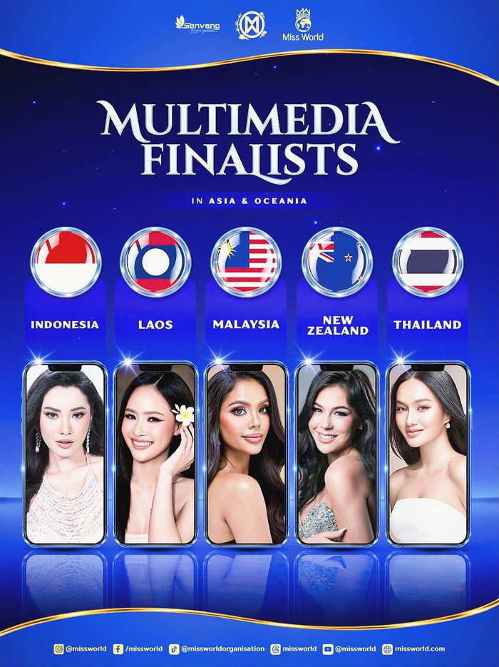 Top 5 thí sinh giành chiến thắng Multimedia Award tại khu vực châu Á - châu Đại Dương.