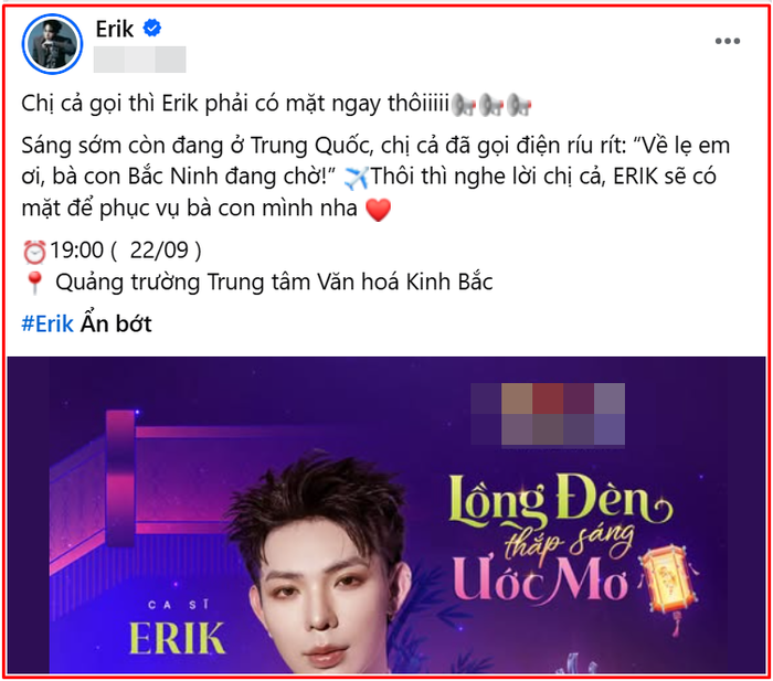 ERIK bay gấp từ nước ngoài về Việt Nam sau cuộc gọi của Hòa Minzy&nbsp;
