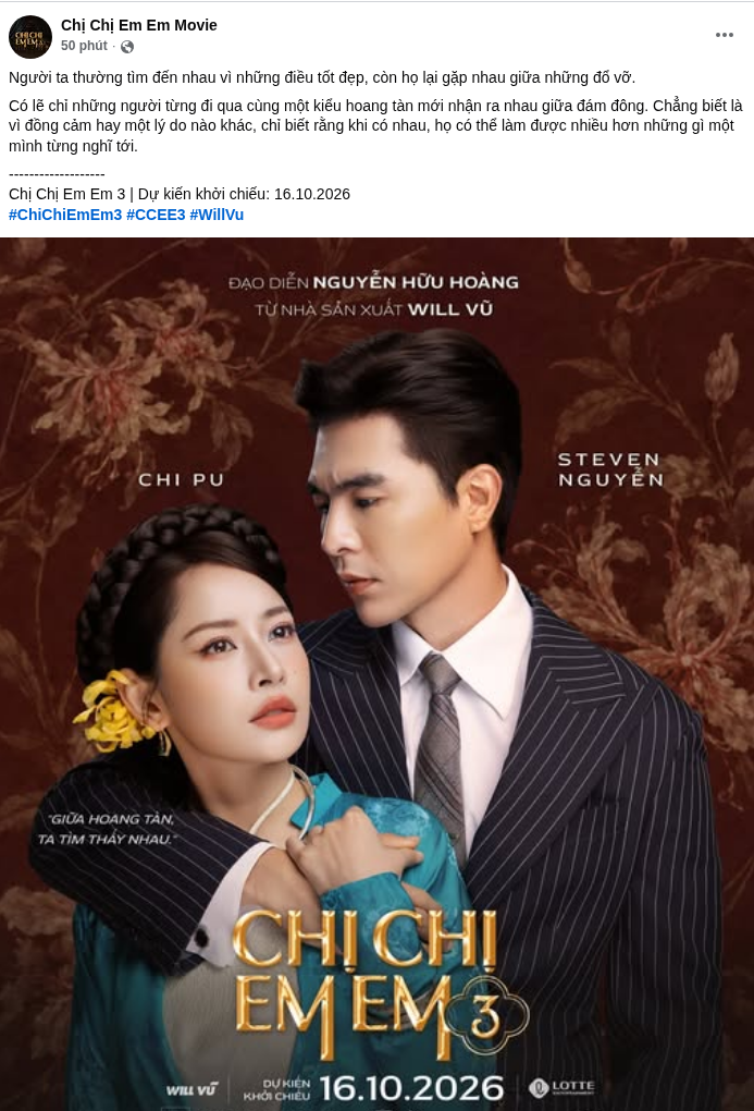 NSX Chị Chị Em Em 3 vừa chia sẻ hình ảnh hé lộ mối quan hệ 'mập mờ' giữ Chi Pu và Steven Nguyễn.