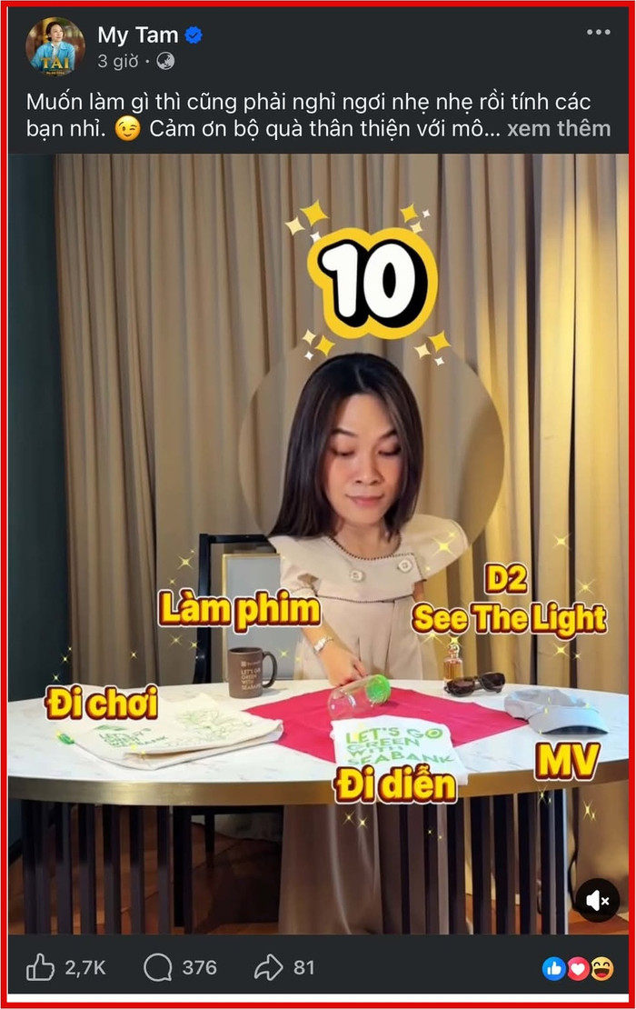 Mỹ Tâm khiến fan dậy sóng khi hé lộ về con số 10 bí ẩn.