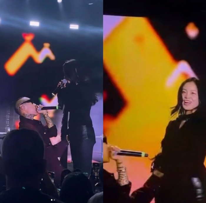 Dok2 quỳ gối trên sân khấu, hát tặng Lee Hi khiến khán giả vỡ òa Ảnh 1