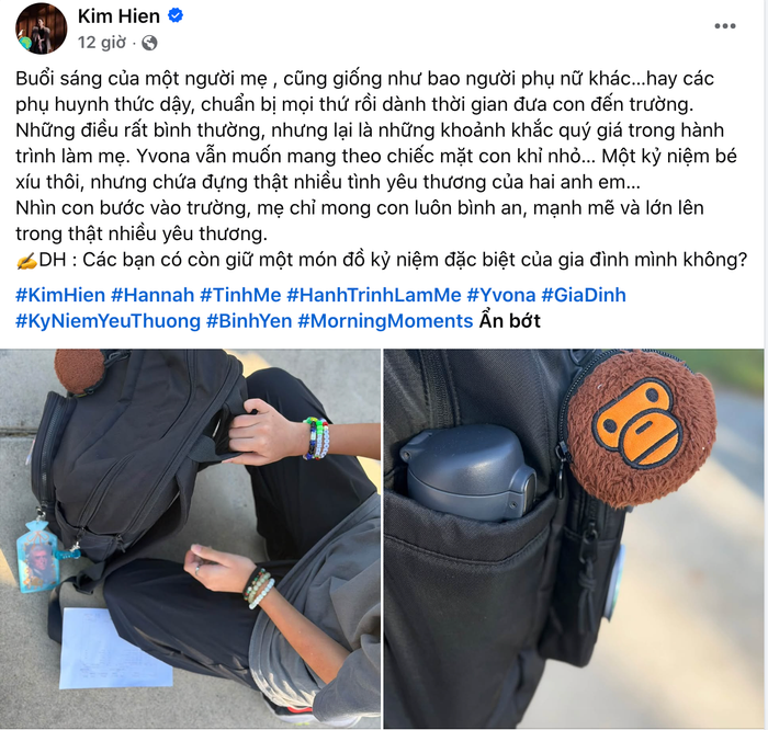 Kim Hiền chia sẻ về niềm vui giản dị của một người mẹ.&nbsp;