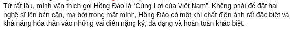Một bình luận của khán giả gây chú ý.