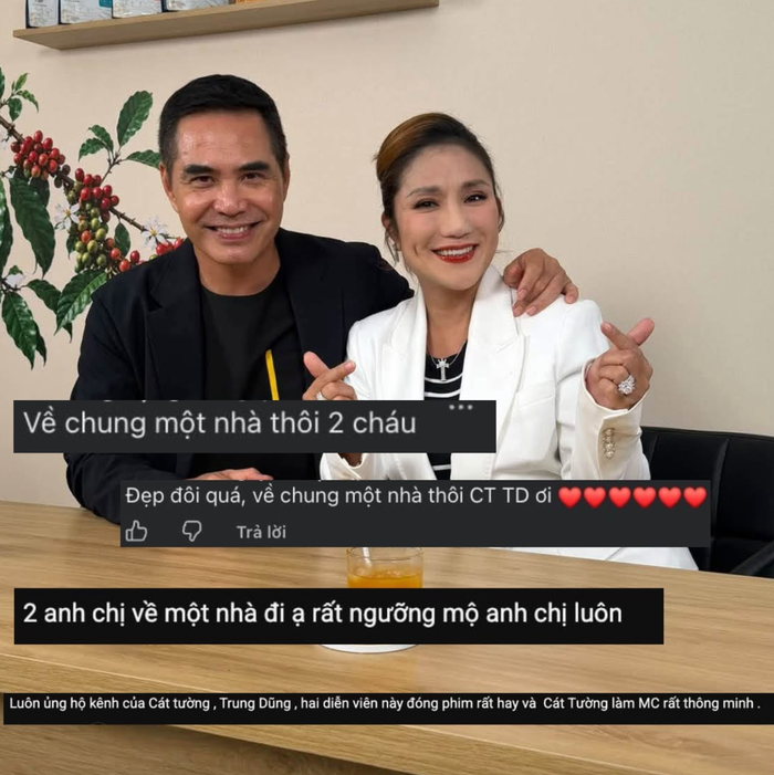 Cát Tường và Trung Dũng nhận được nhiều lời chúc từ khán giả khi cùng xuất hiện trong dự án mới. Ảnh: FBNV