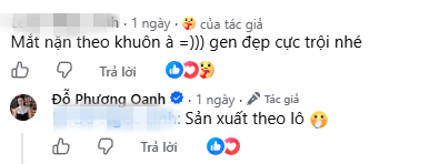 Nhiều người khen cặp song sinh giống Phương Oanh nhất là đôi mắt.