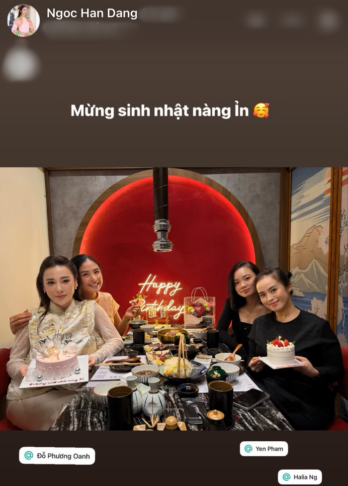 Diễn viên Phương Oanh vui vẻ đón sinh nhật cùng hội bạn thân.&nbsp;