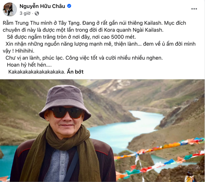 NSƯT Hữu Châu chia sẻ trong chuyến đi Tây Tạng.