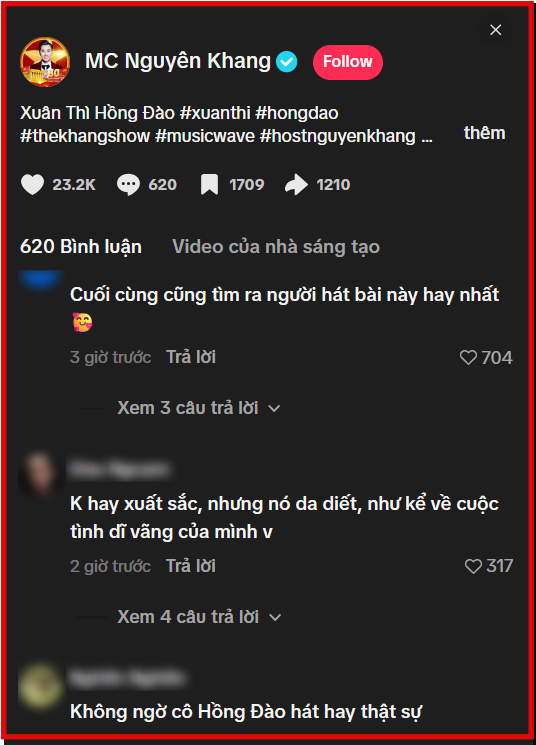 Cư dân mạng không ngớt lời khen ngợi khi nghe Hồng Đào thể hiện Xuân thì.