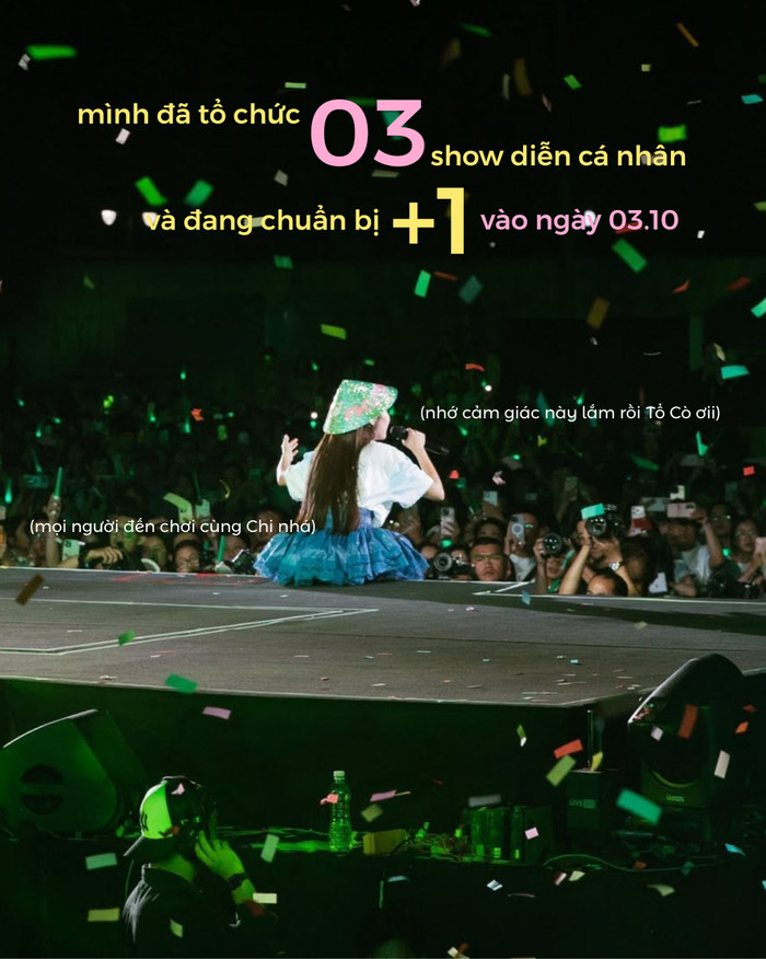 Nữ ca sĩ tổ chức 3 show diễn và sắp tới là thêm 1 show diễn, được khán giả ủng hộ.