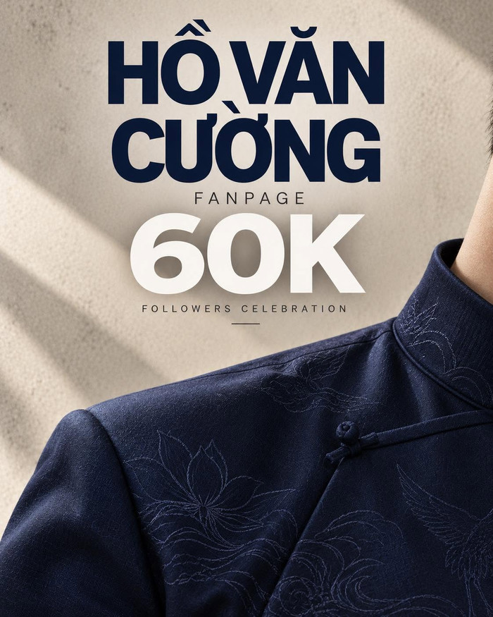 Hồ Văn Cường mới đây chia sẻ niềm vui khi trang cá nhân cán mốc 60.000 lượt theo dõi.&nbsp;