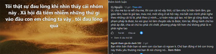 Phụ huynh chia sẻ trong nhóm. Ảnh: chụp màn hình