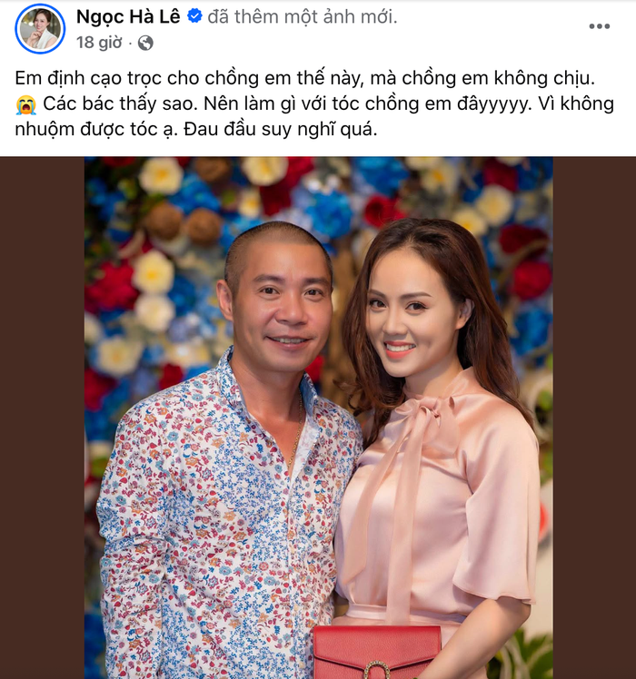 Ngọc Hà - bà xã NSND Công Lý chia sẻ câu chuyện liên quan đến chồng.&nbsp;