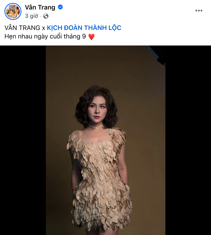 Diễn viên Vân Trang đăng tải đoạn clip hậu trường cùng Kịch đoàn Thành Lộc.
