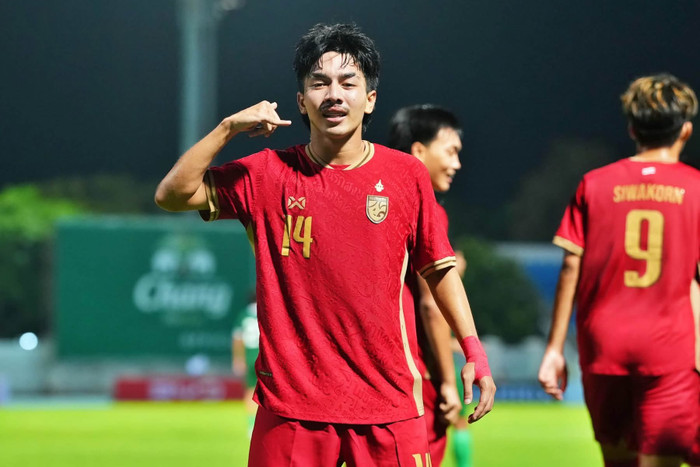 U20 Thái Lan tiếp tục thể hiện phong độ ấn tượng tại vòng loại U20 châu Á 2027 khi đánh bại U20 Turkmenistan với tỷ số 1-0 trên sân Chonburi vào tối 3/9. Ảnh: FAT