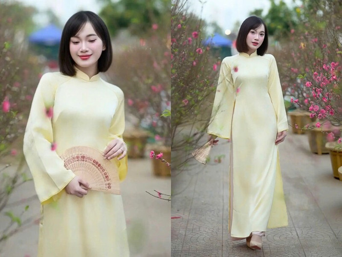 Cô giáo Nguyễn Linh - bà xã cầu thủ Hồ Văn Cường.