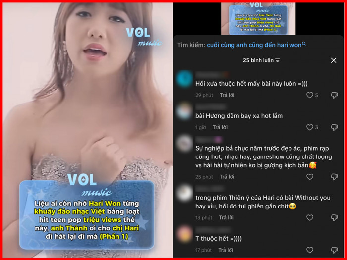Hari Won tiếp tục được cư dân mạng gọi tên trong một bài đăng.
