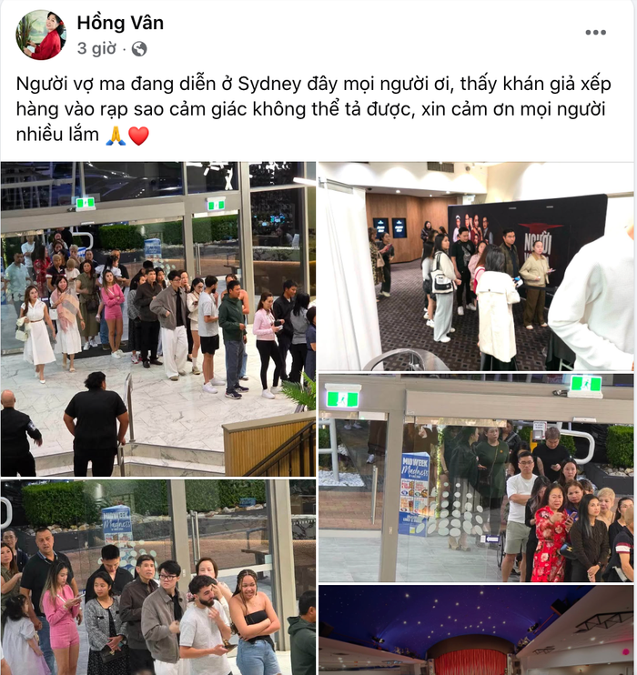 Hồng Vân chia sẻ loạt hình ảnh trong đêm diễn Người Vợ Ma tại Sydney (Úc).