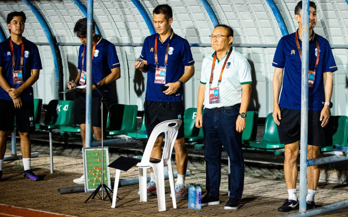 HLV Park Hang Seo lập tức để lại dấu ấn trong ngày Kanchanaburi Power FC ra quân tại Thai League 2. Ảnh: Kanchanaburi Power FC