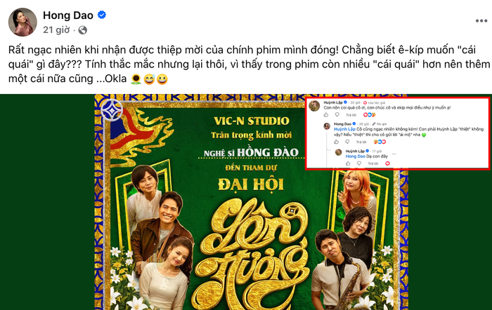 Hồng Đào gửi lời 'ái mộ' đến Huỳnh Lập.