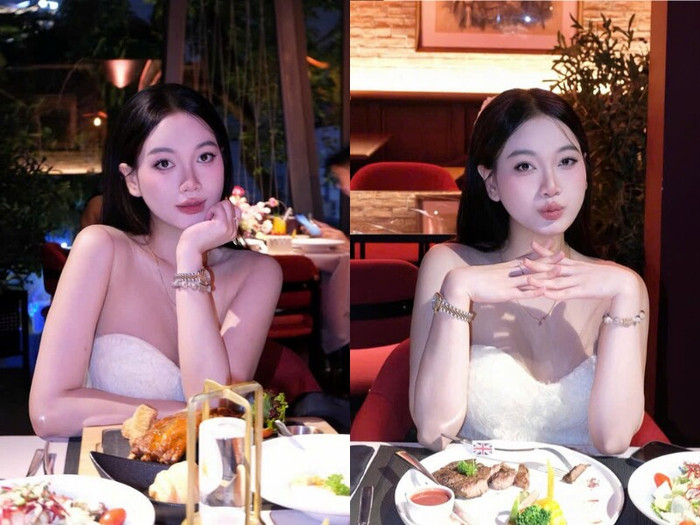 Cô giáo Nguyễn Linh - bà xã cầu thủ Hồ Văn Cường.