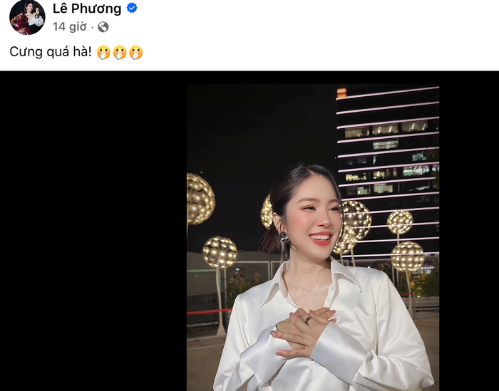 Diễn viên Lê Phương khoe nhan sắc rạng rỡ.