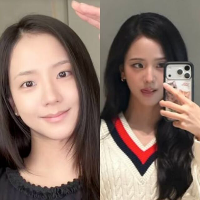 Dù mức độ trang điểm tạo ra sự khác biệt rõ rệt về thần thái, nhan sắc đặc trưng của Jisoo gần như không thay đổi.