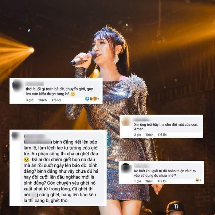 Những bình luận ác ý gây bức xúc.