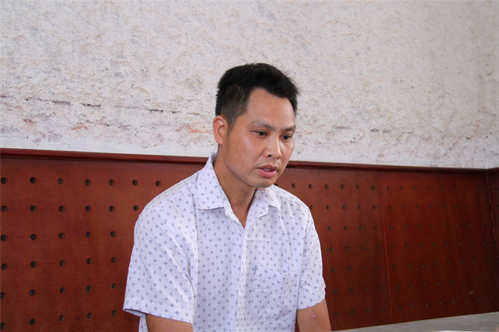 Nông Quý Dưỡng tại cơ quan công an. Ảnh Công an tỉnh Lào Cai