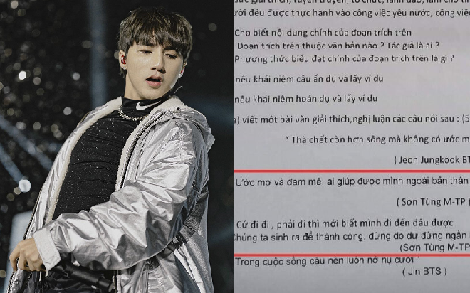 Sơn Tùng M-TP, BTS bất ngờ xuất hiện trong đề thi môn Ngữ Văn Ảnh 2